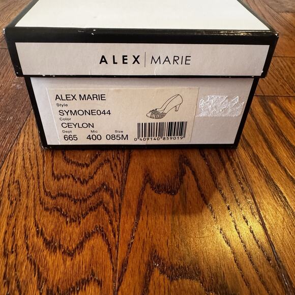 ALEX MARIE Symone Women's Shoes 8.5 Silver Gray Ceylon Embellished Pumps Fromal - Picture 16 of 16